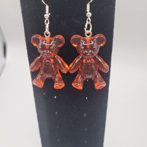 Chic Bear-Shaped Orange Earrings